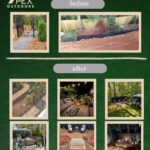 Apex Outdoors Tate landscaping before and after with patio, fire pit, and outdoor living upgrade