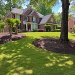 Backyard transformation with new sod and landscaping by Apex Outdoors
